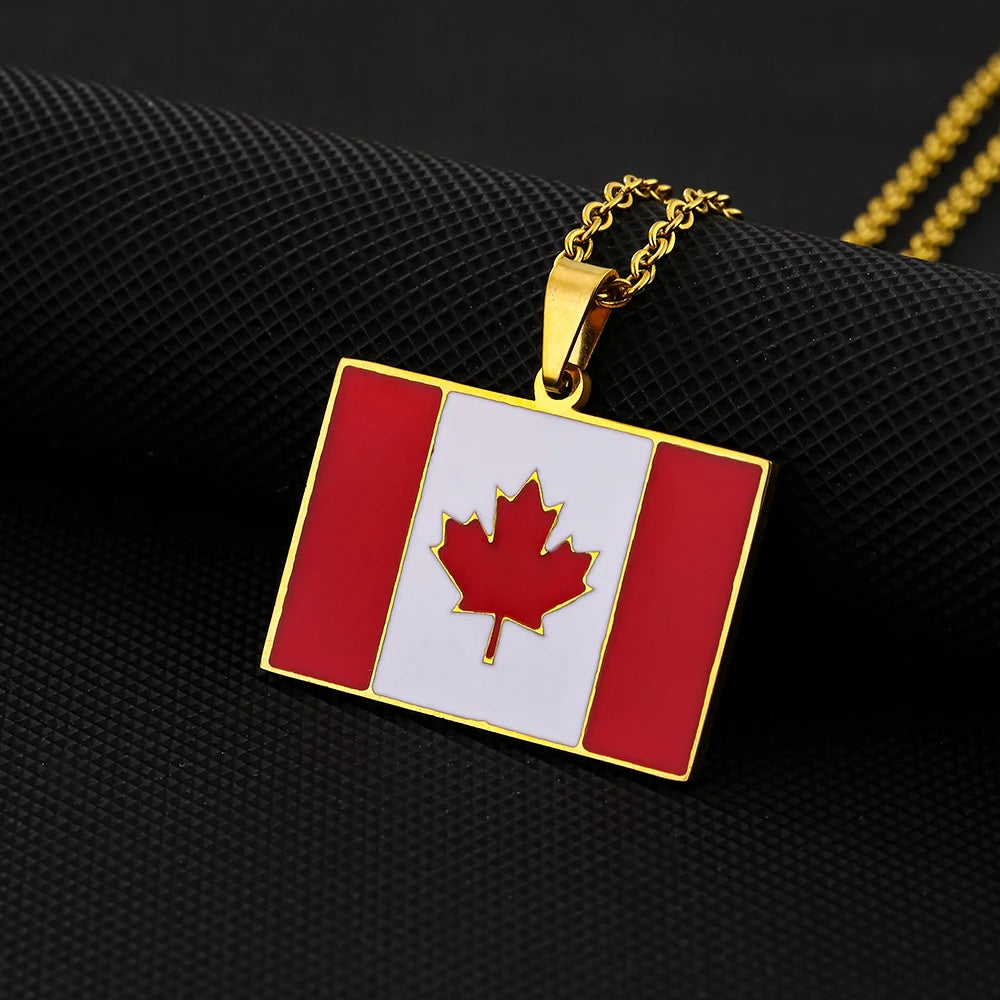 Canada Flag Pendant Necklace