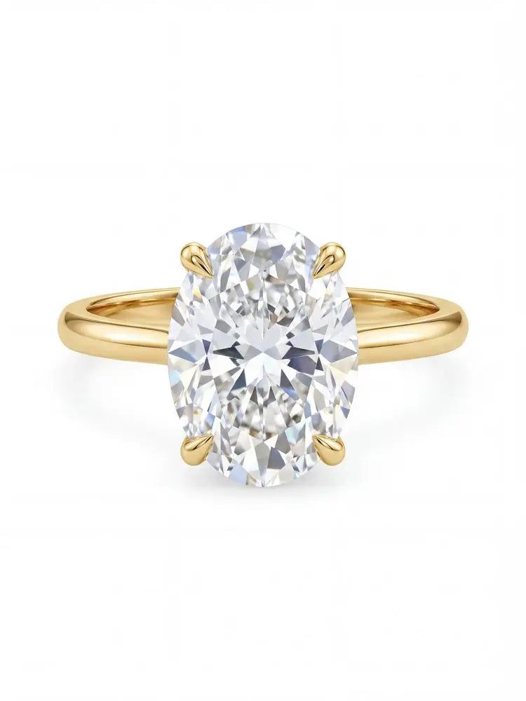 Bague ovale halo en zircon cubique