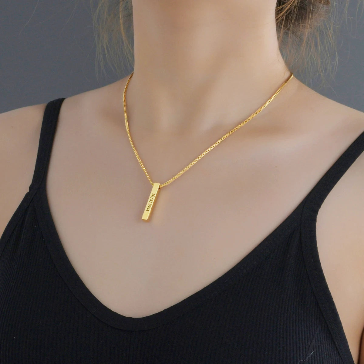 Custom Engraved Square Necklace