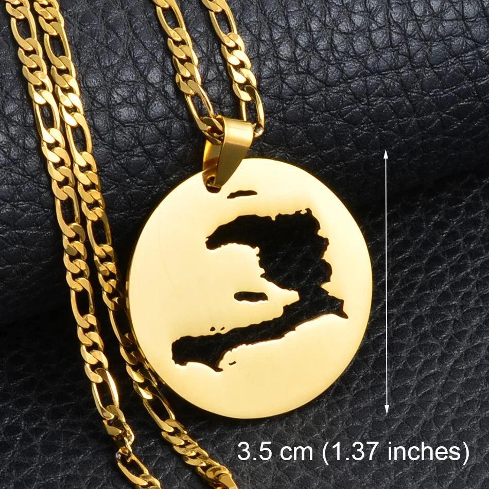 Haiti Map Pendant Necklace