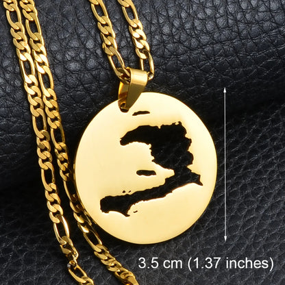 Haiti Map Pendant Necklace
