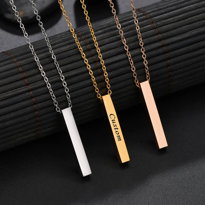 Custom Engraved Square Necklace