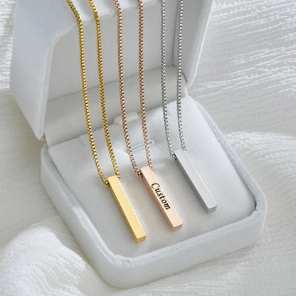 Custom Engraved Square Necklace