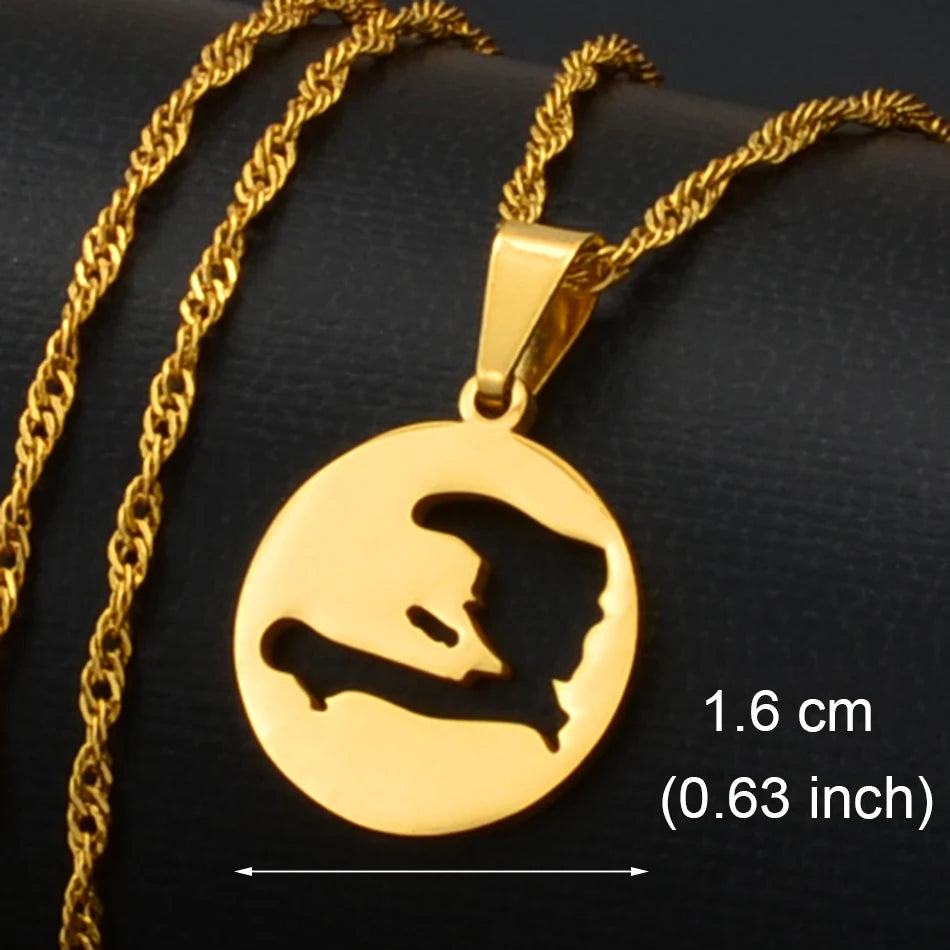 Haiti Map Pendant Necklace