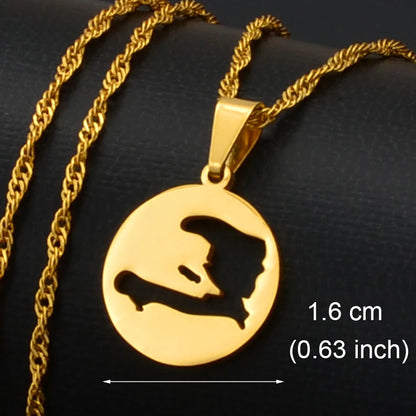Haiti Map Pendant Necklace