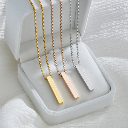 Custom Engraved Square Necklace