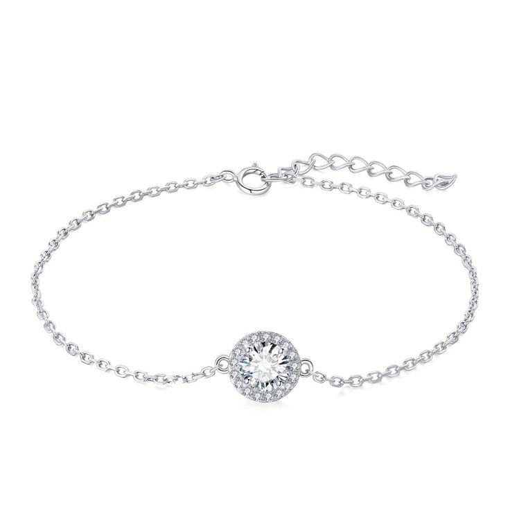 0.5CT Moissanite Charm Bracelet | 925 Sterling Silver — Luxury Fine Jewelry