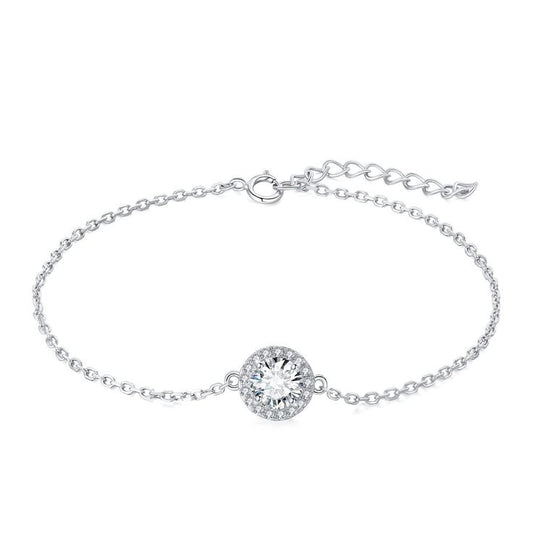 0.5CT Moissanite Charm Bracelet | 925 Sterling Silver — Luxury Fine Jewelry