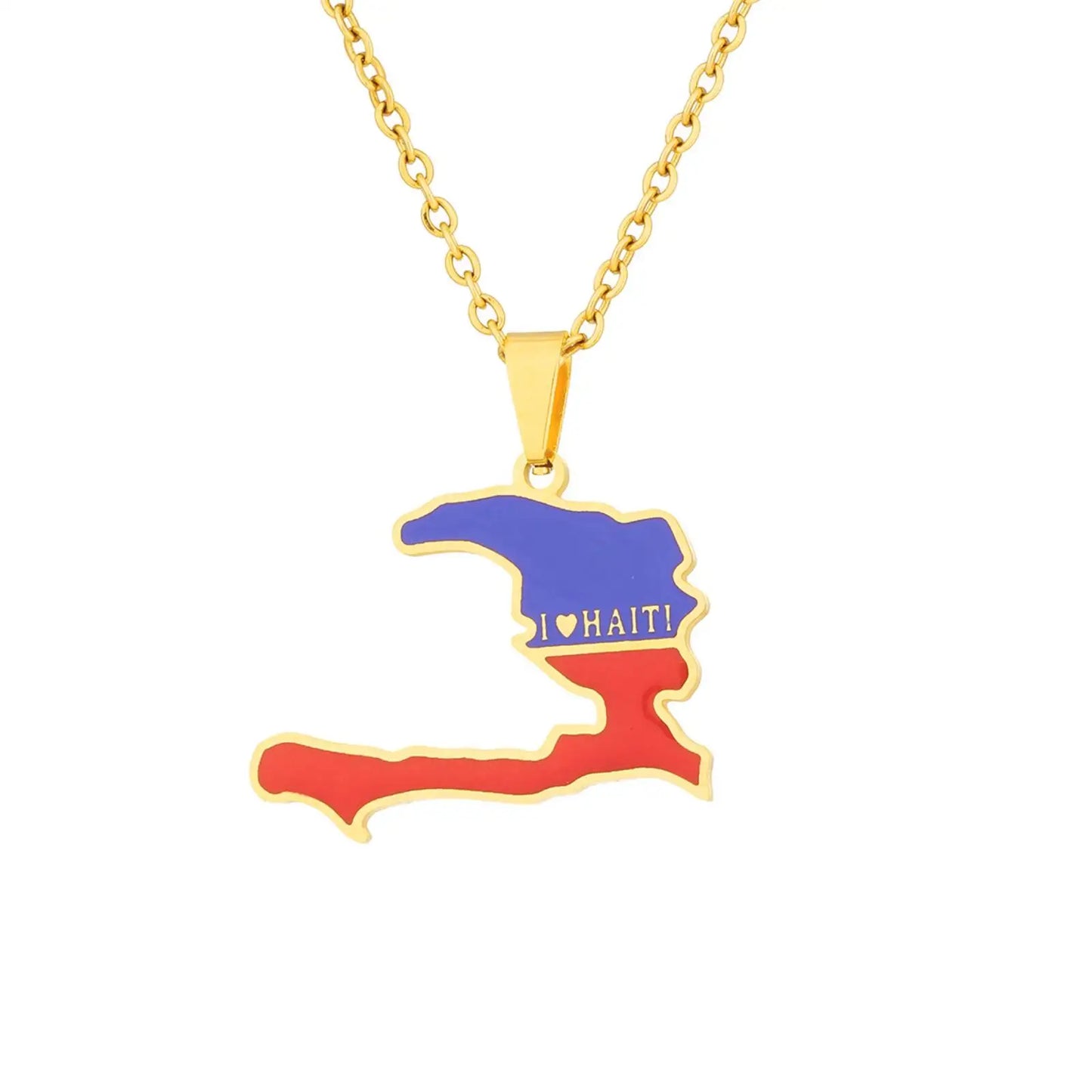 Haiti Map Pendant Necklace