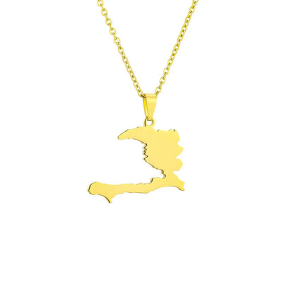 Haiti Map Pendant Necklace