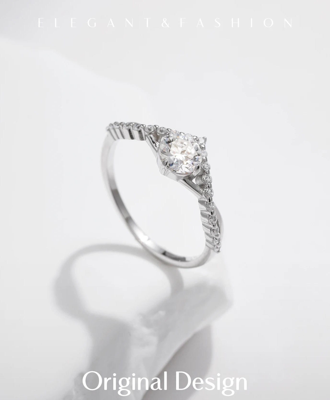 Crown D Color Moissanite Ring D