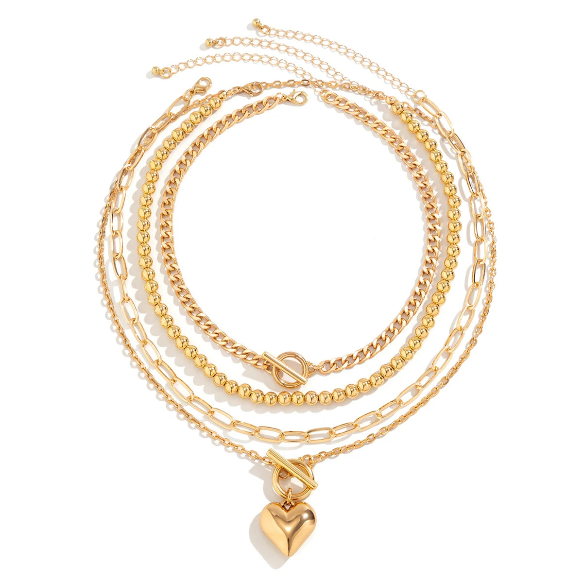 Heart Pendant Necklace Set
