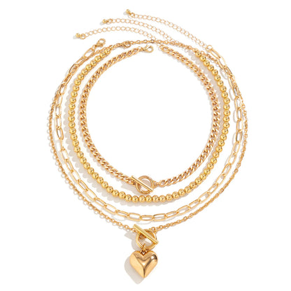 Heart Pendant Necklace Set