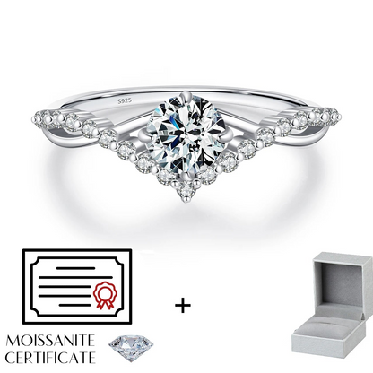 Crown D Color Moissanite Ring D