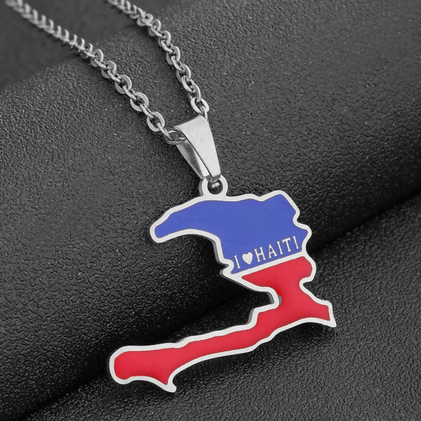 Haiti Map Pendant Necklace