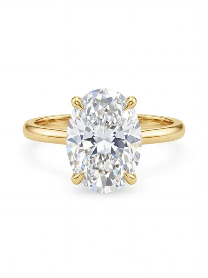 Bague ovale halo en zircon cubique
