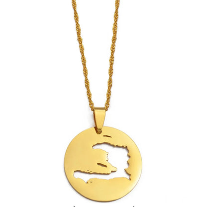 Haiti Map Pendant Necklace
