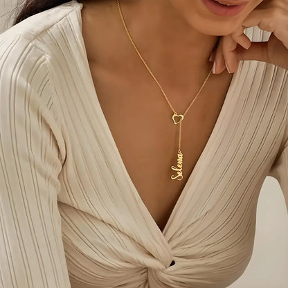 Luxury Custom Name Necklace with Heartbeat