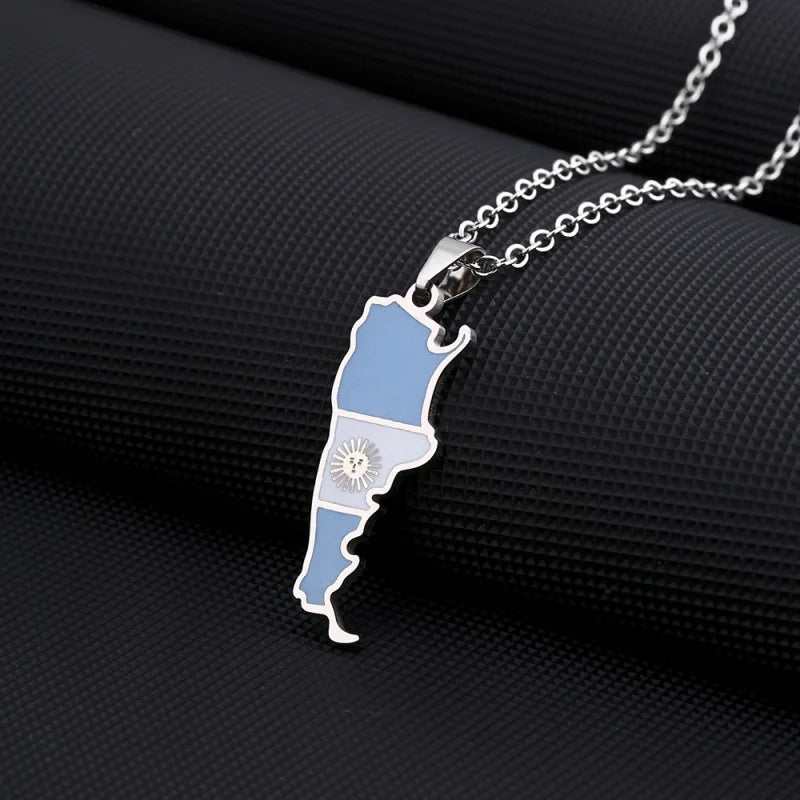 Argentina Flag Pendant Necklace – World Cup Edition