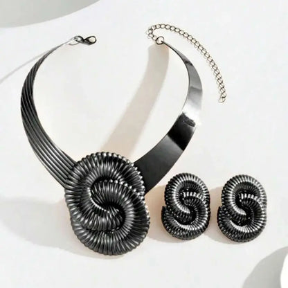 Bold Swirl Necklace & Earrings Set