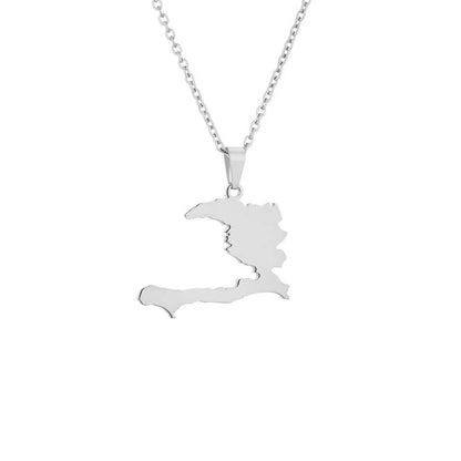 Haiti Map Pendant Necklace