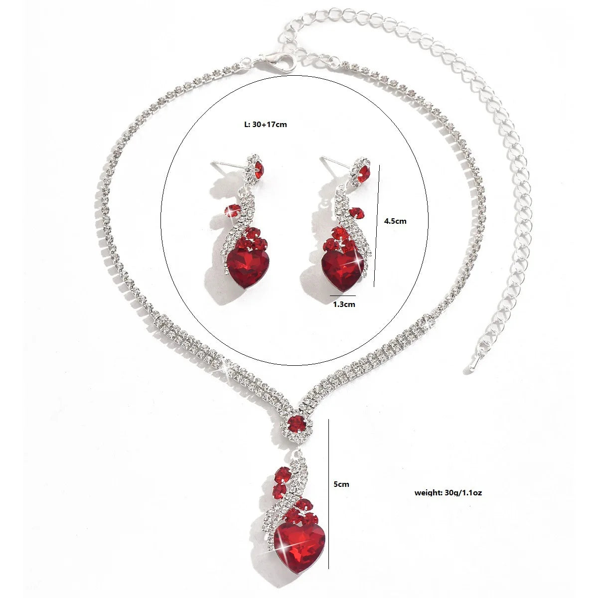 3pcs Elegant Vintage Jewelry Set for Women Sparkling Rhinestones Necklace Shiny Crystal Choker Bridal Wedding Earrings Party