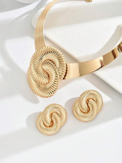 Bold Swirl Necklace & Earrings Set