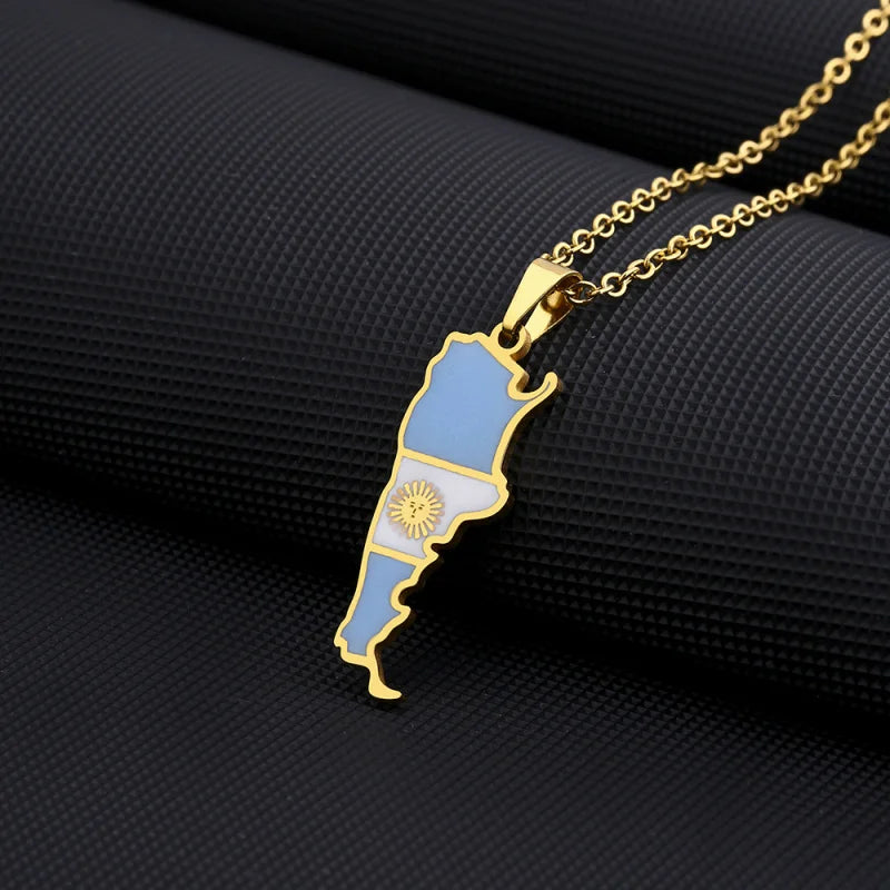 Argentina Flag Pendant Necklace – World Cup Edition