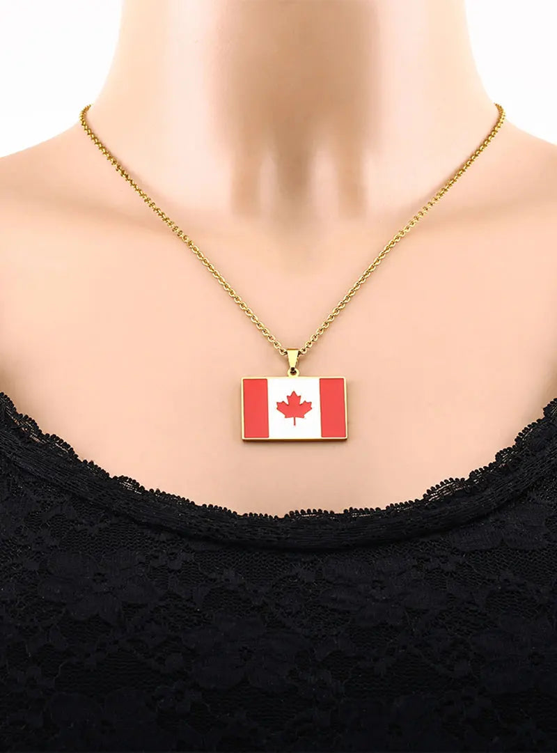 Canada Flag Pendant Necklace