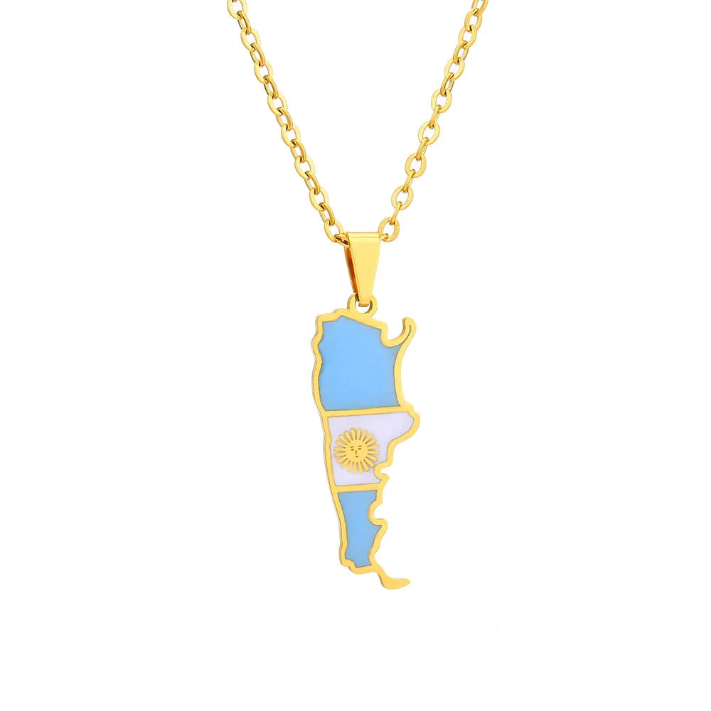 Argentina Flag Pendant Necklace – World Cup Edition