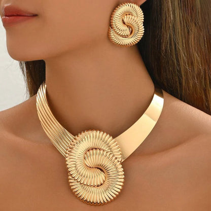 Bold Swirl Necklace & Earrings Set