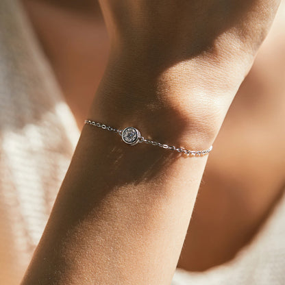 0.5CT Moissanite Charm Bracelet | 925 Sterling Silver — Luxury Fine Jewelry