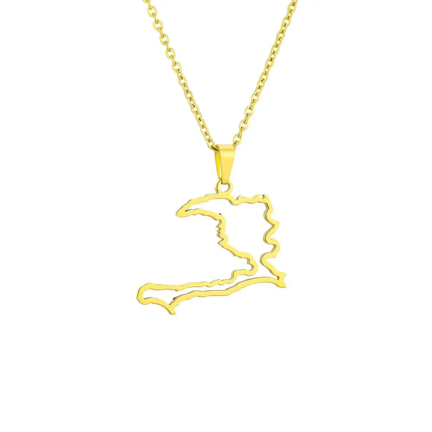 Haiti Map Pendant Necklace