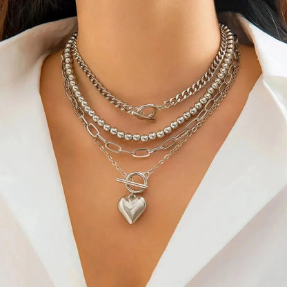 Heart Pendant Necklace Set