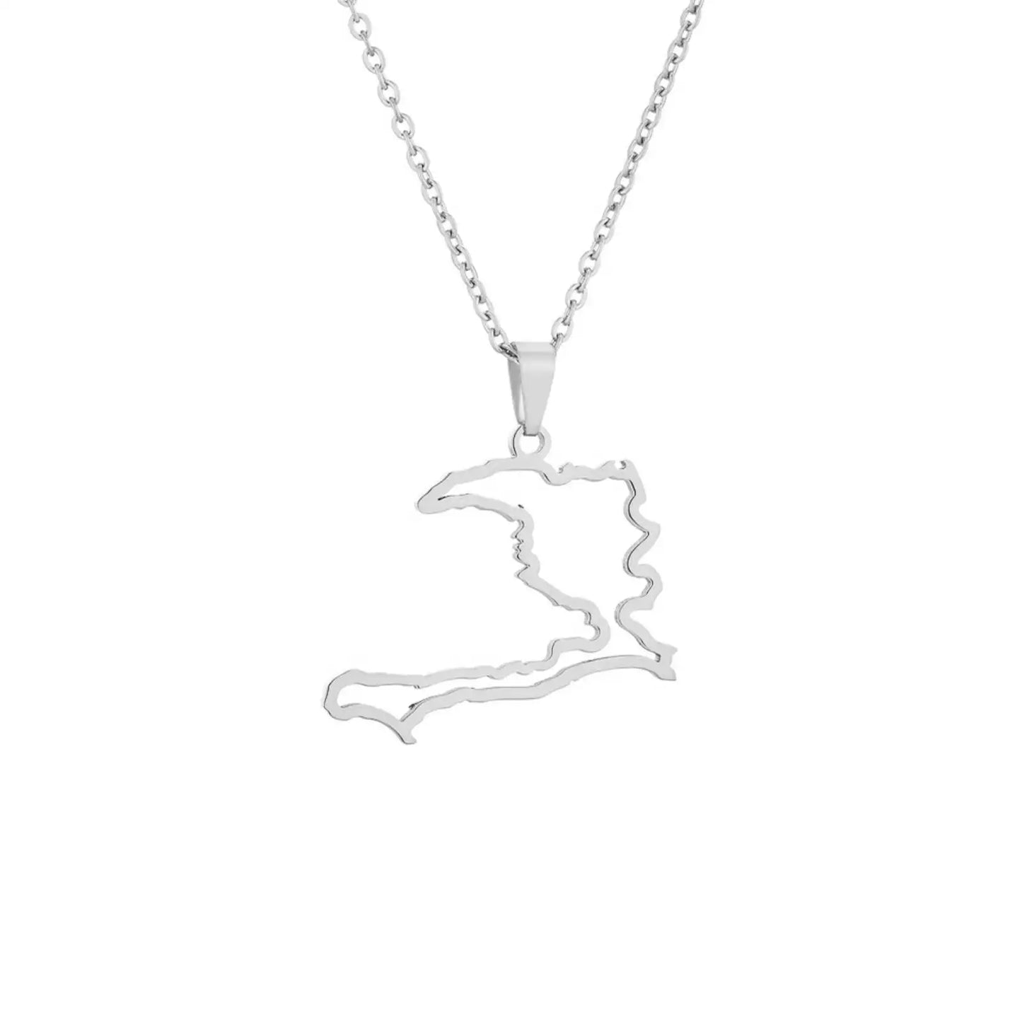 Haiti Map Pendant Necklace