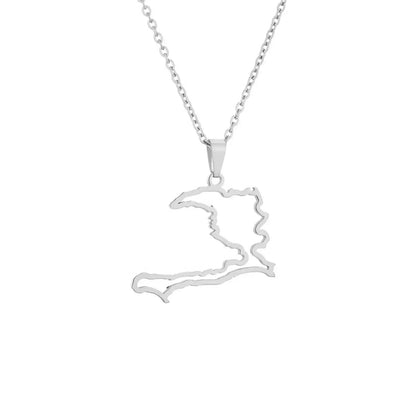 Haiti Map Pendant Necklace