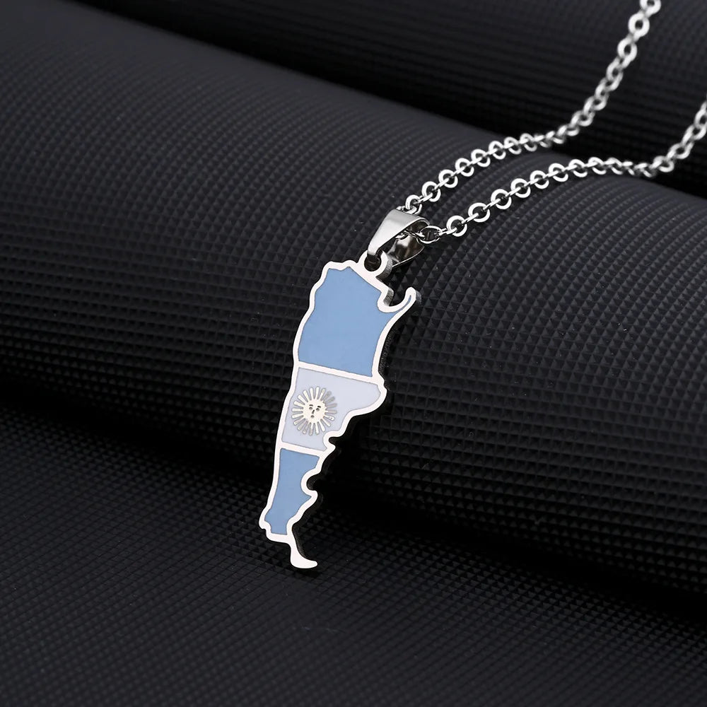 Argentina Flag Pendant Necklace – World Cup Edition