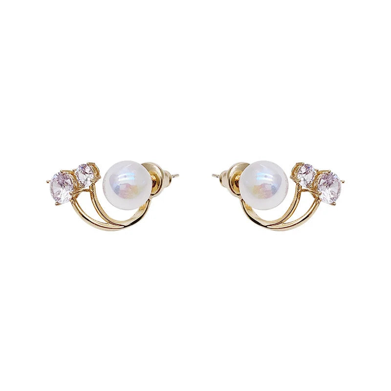 Luxury Pearl & Zircon Crystal Earrings