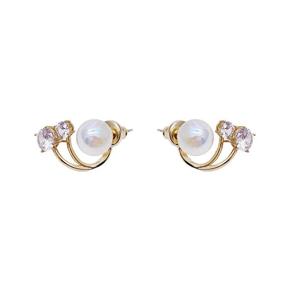 Luxury Pearl & Zircon Crystal Earrings