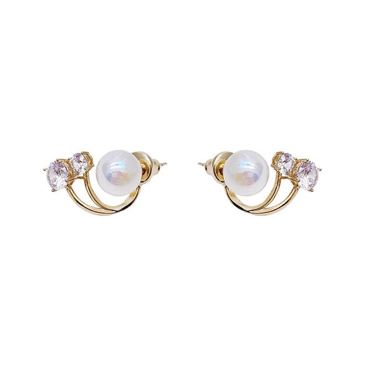 Luxury Pearl & Zircon Crystal Earrings