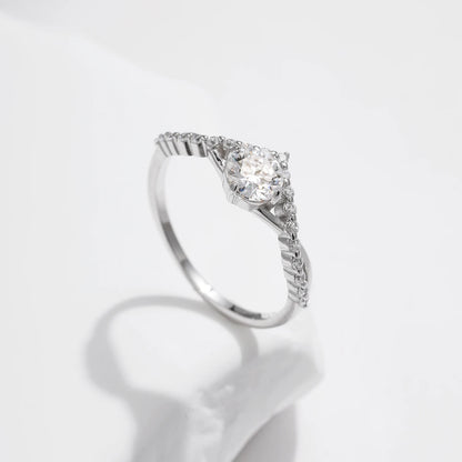 Crown D Color Moissanite Ring D
