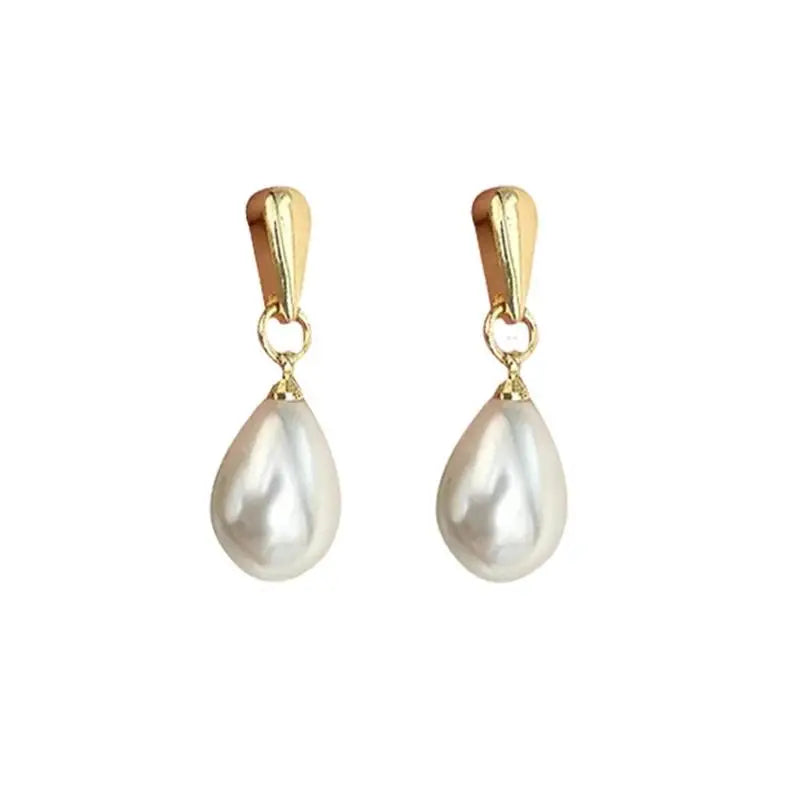 Gold Pearl Drop Earrings