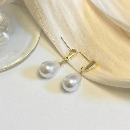 Gold Pearl Drop Earrings