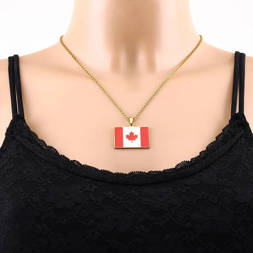 Canada Flag Pendant Necklace