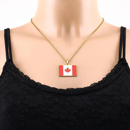 Canada Flag Pendant Necklace