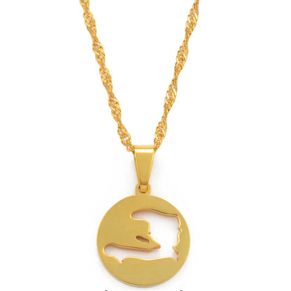 Haiti Map Pendant Necklace