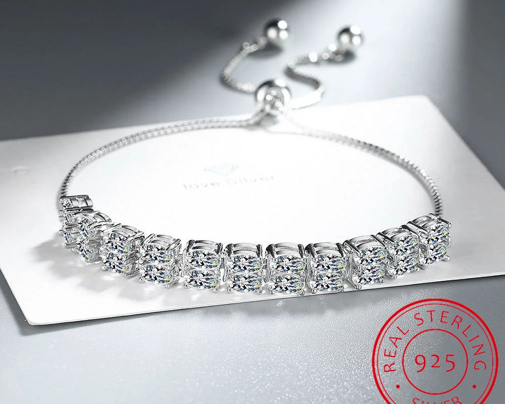 Luxury Moissanite Tennis Bracelet – 925 Sterling Silver & Diamond Shine