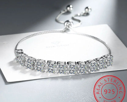 Luxury Moissanite Tennis Bracelet – 925 Sterling Silver & Diamond Shine