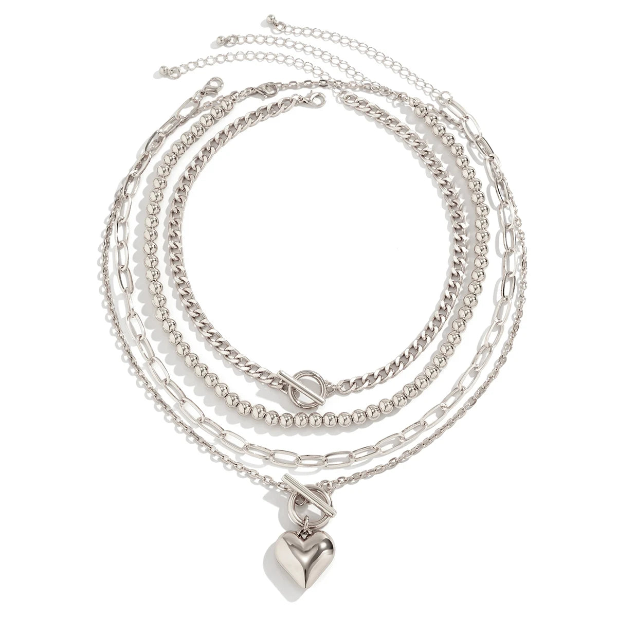 Heart Pendant Necklace Set