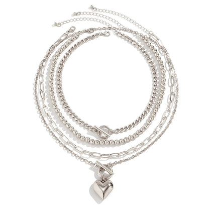 Heart Pendant Necklace Set